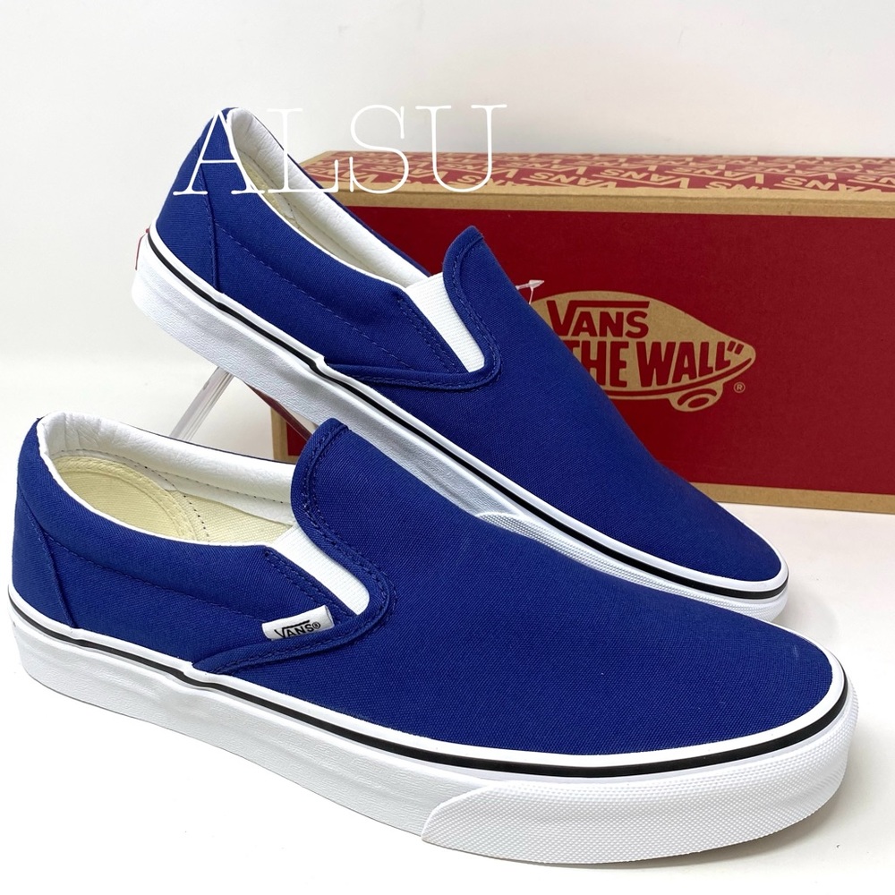 VANS Classic Slip On Twilling Blue Canvas Women’s - Picture 8 of 8